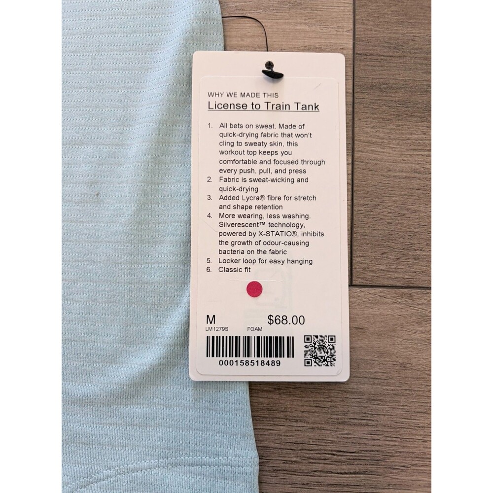 LULULEMON License To Train Tank Top Mens M Monaco Blue Mesh Strips Quick Dry - Picture 8 of 8